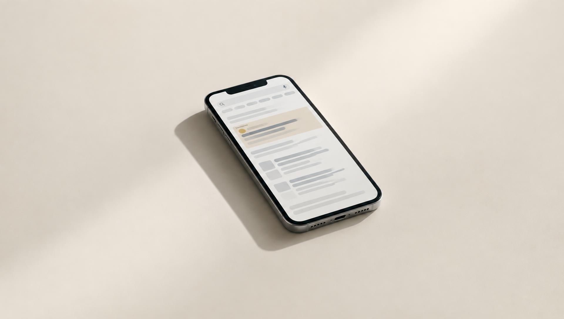 Paid search ad shown at the top of mobile search results