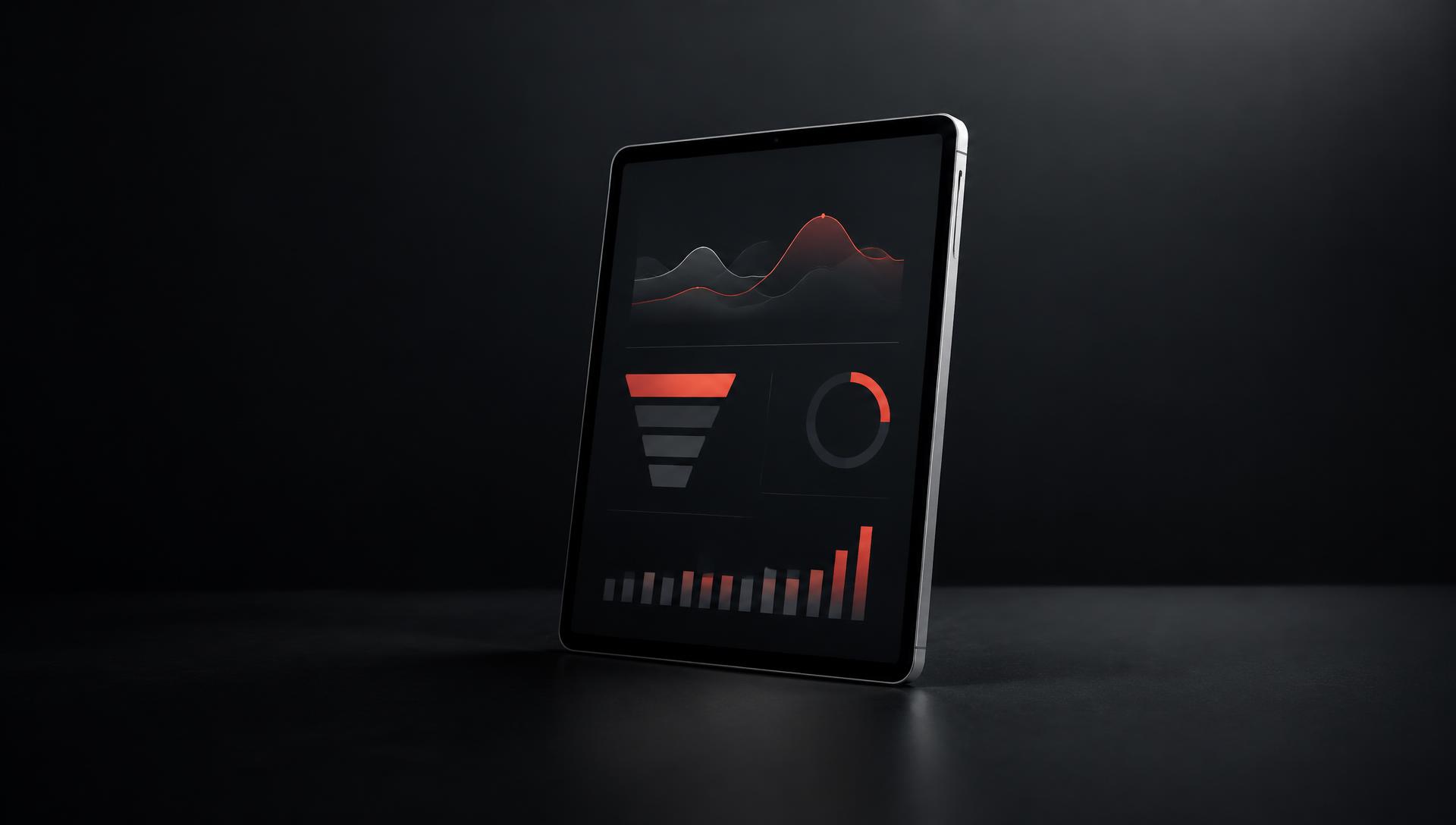 Tablet showing campaign performance and funnel results
